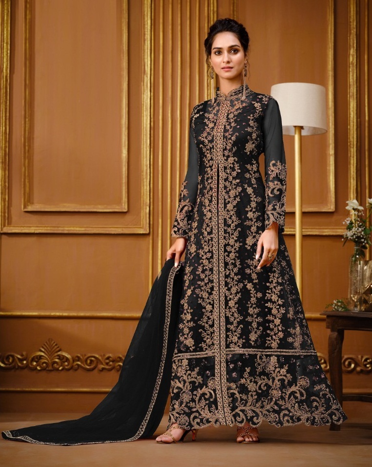 Shop Black N White Jacket Style Gown After Six Wear Online at Best Price |  Cbazaar