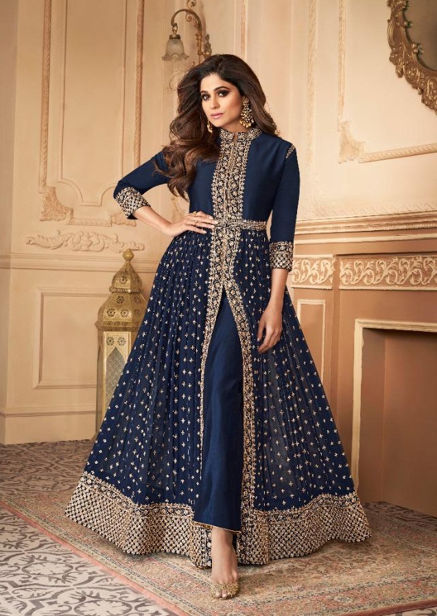 Blue Color Party Wear Long Gown :: ANOKHI FASHION